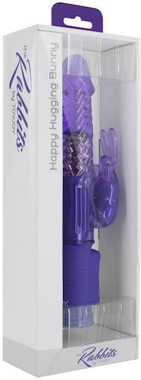 ToyJoy Happy Hugging Bunny Vibrator Vibrator Rabbit with Remote Control 22.5cm Purple