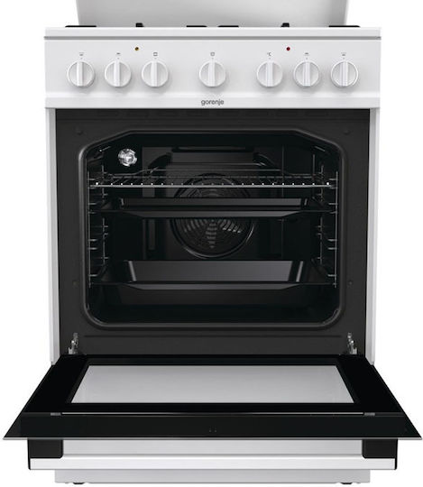 Gorenje Κουζίνα 71lt με Εστίες Φυσικού Αερίου & Ρεύματος Π60εκ. Λευκή