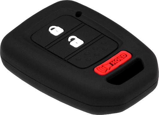Θήκη Κλειδιού από Σιλικόνη με 3 Κουμπιά για Honda HR-V, CR-V σε Μαύρο Χρώμα
