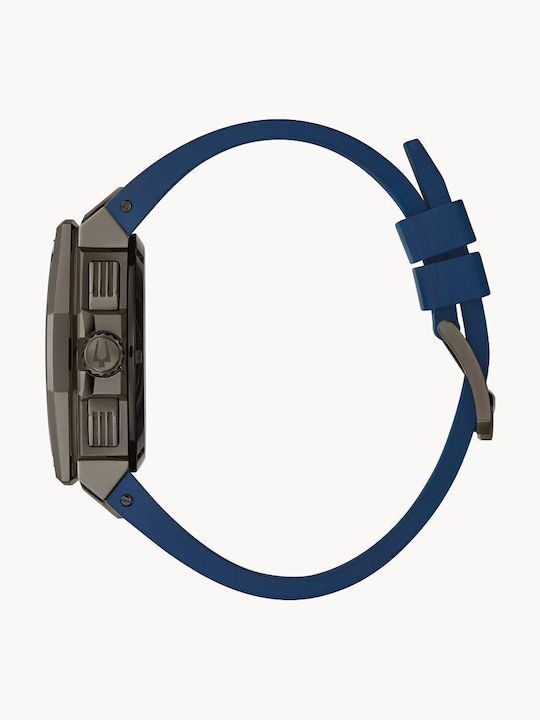 Bulova Series X Men's Watch 44.5mm Chronograph Battery with Blue Rubber Strap
