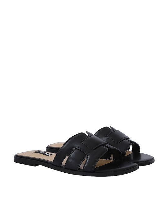 Nine West Germani3 Leather Women's Flat Sandals in Black Color