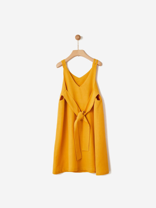 Desmos Tencel & Linen Dress Honey Yellow 42080240034-Honey Yellow 8