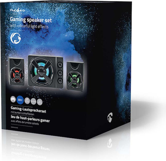 Nedis GSPR31021BK Ηχεία Υπολογιστή 2.1 με Ισχύ 11W Μαύρα