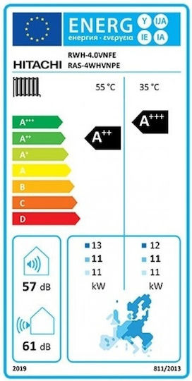 Hitachi Pompa de căldură 11kW Cu o singură fază 80°C Split