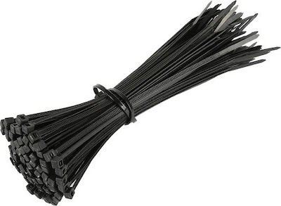 Cresman Pack of 100pcs Black Plastic Cable Ties 500x7.2mm 07364