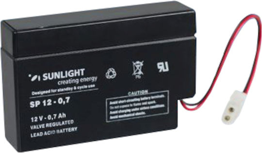 SunLight Spa Μπαταρία UPS με Χωρητικότητα 0.7Ah και Τάση 12V