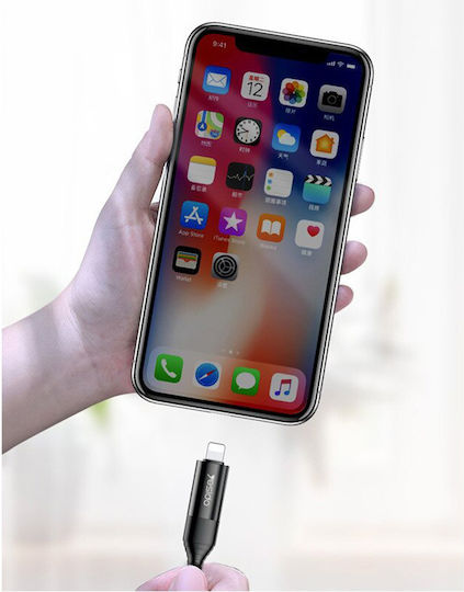 Yesido CA-59 Плетена USB към Lightning / Type-C Кабел 3Спецификация Черен 1.2м