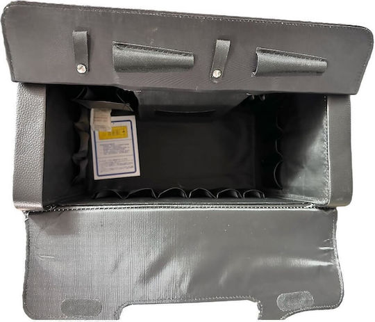 Artificial Leather Cosmetic Case Wheeled Silver H37xW43xD20cm