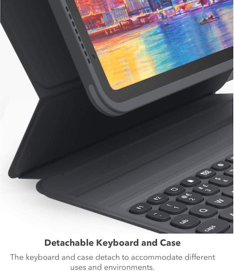 Zagg Pro Keys Flip Cover with Keyboard in English UK Grey (iPad Air 2020/2022)