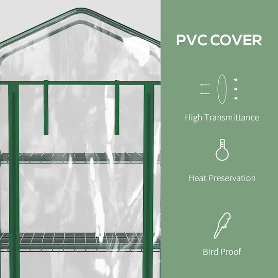 Outsunny Vertical Plant Seed Propagator with Metal Frame and Shelves 0.69x0.5x1.65m