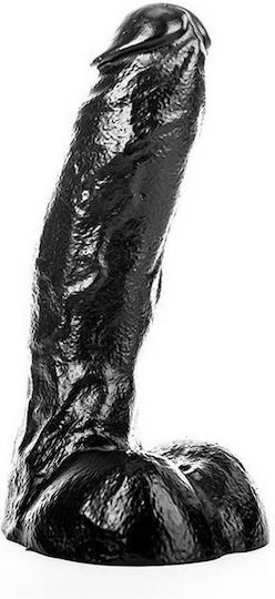 All Black Dong Ρεαλιστικό Dildo με Όρχεις Μαύρο 25.5cm