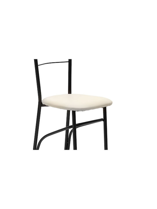Riga Kitchen Metallic Chair Gloss Black / Ecru 40x43x80cm