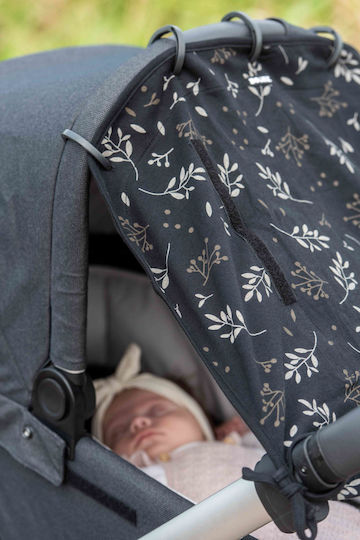 Dooky Sunshade Stroller Black Romantic Leaves