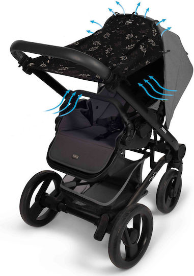 Dooky Sunshade Stroller Black Romantic Leaves