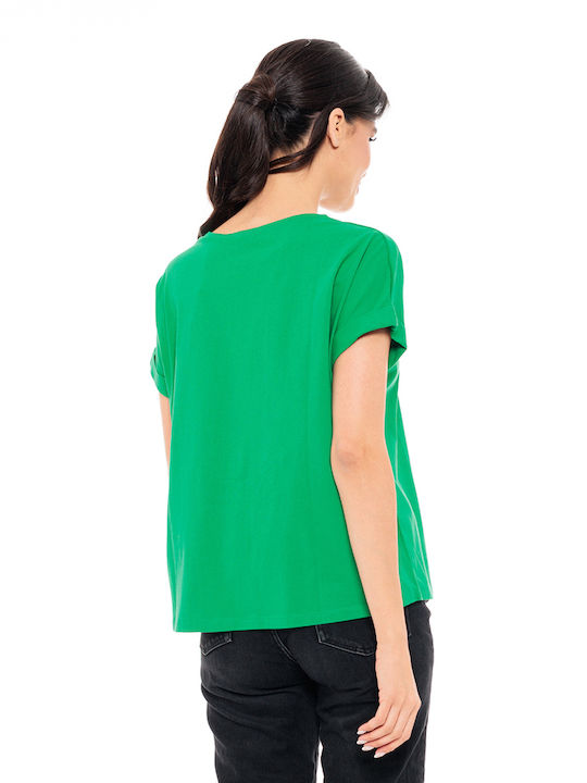 Splendid Γυναικείο T-shirt Πράσινο με Στάμπα