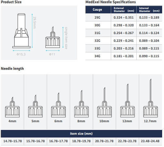 Ambitas WellFine Insulin Pen Needles 32G x 6mm 100τμχ