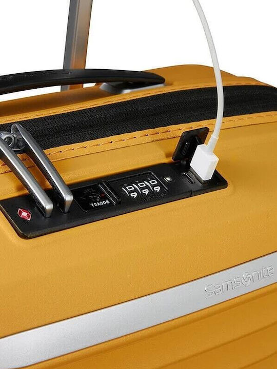 Samsonite Upscape Cabin Hard Yellow Suitcase With 4 Wheels Height 55cm