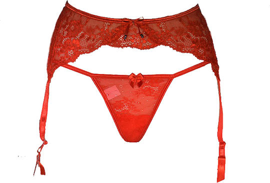 Milena by Paris Suspender 5284 Garters with Lace Red