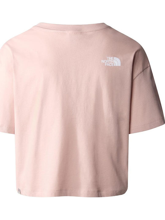 Damen Sport Crop Top Kurzarm Rosa