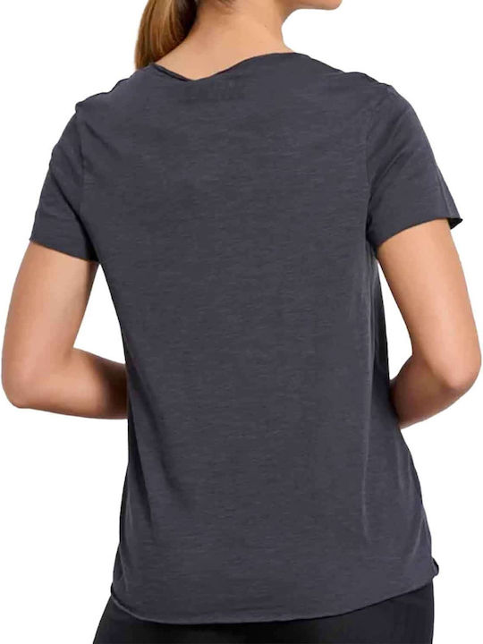 BodyTalk 1231-901628 Women's Athletic T-shirt with V Neckline Coal