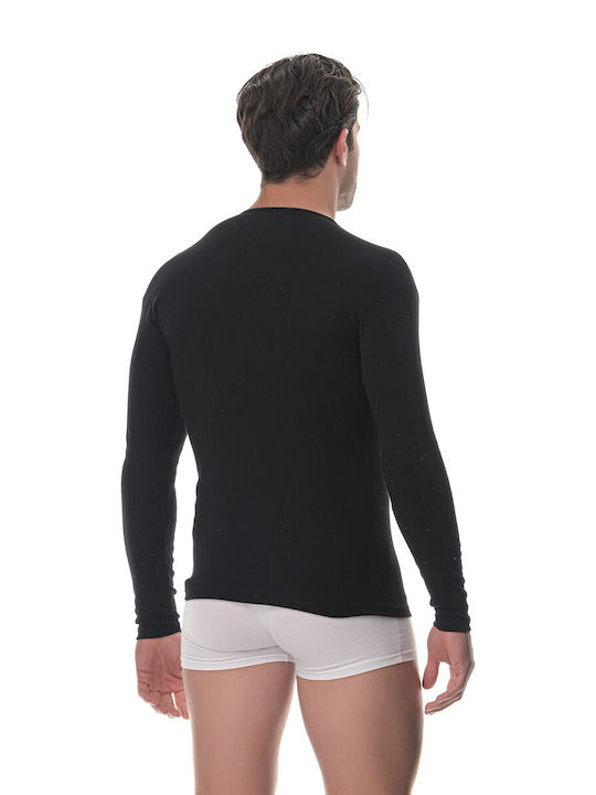 Lido Underwear Men's Long Sleeve Undershirt Black