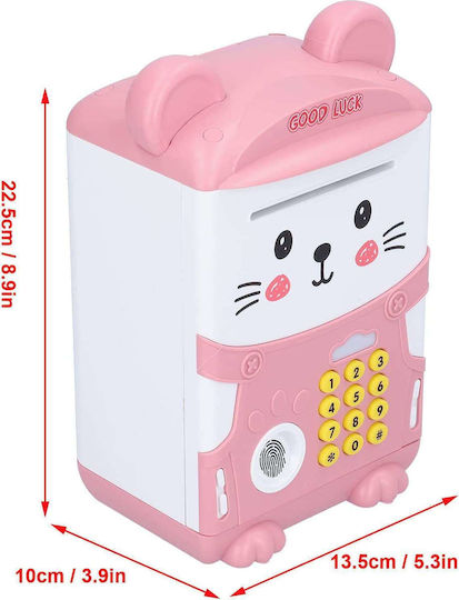 ATM Copil Cutiuta de bani Plastic Roz 13.5x22.5cm