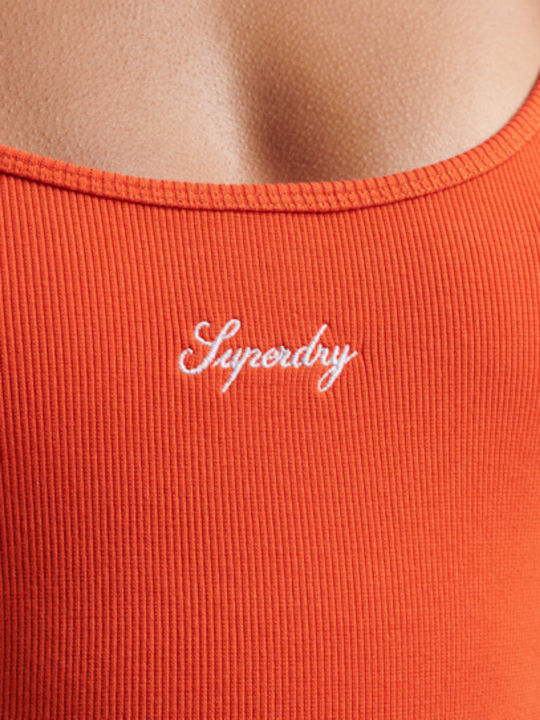 Strappy Summer Mini Athletic Dress with Spaghetti Strap Orange