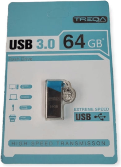 Treqa 64GB USB 3.0 Stick Ασημί