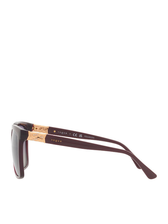 Vogue Women's Sunglasses with Burgundy Plastic Frame and Gray Gradient Polarized Lens VO5476SB 29898J