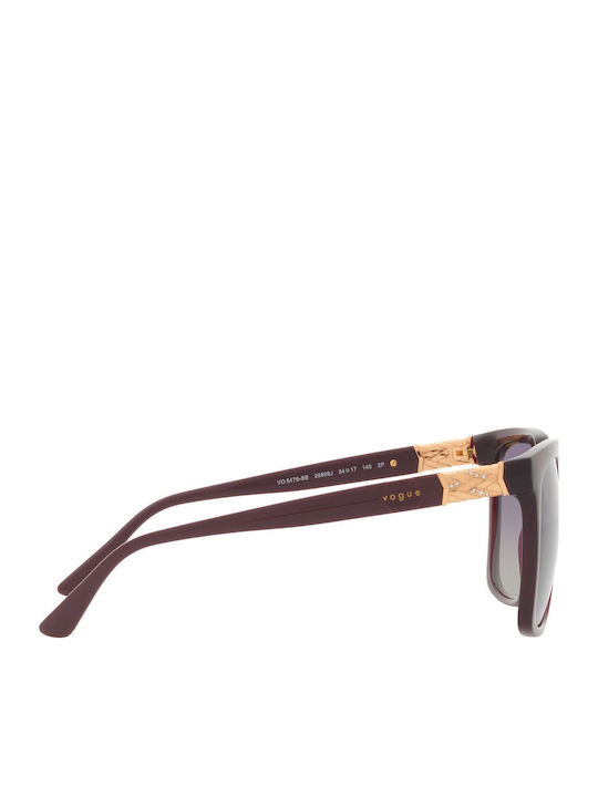 Vogue Women's Sunglasses with Burgundy Plastic Frame and Gray Gradient Polarized Lens VO5476SB 29898J