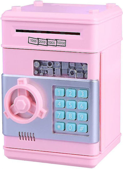 Electronic Safe Children's Money Box Plastic Pink 13.5x12.5x19cm