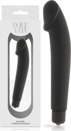 Dolce Vita Realistic Silicone 7 Vibration Modes Ρεαλιστικός Δονητής 15.8cm Black