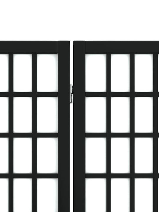 vidaXL Декоративен Параван Дървен с 6 Панела Black 240x170см