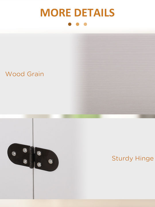 Table Dining Room Extendable Wooden White 60(+30)x47x74cm