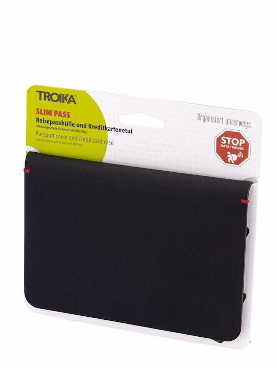 Troika Slim Pass 3 Passport Case with RFID Protection Black PPH10/LE