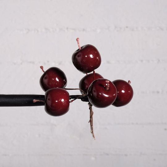 Supergreens Set of Decorative Apples made of Plastic Dark Red 3.5x3.5cm 24pcs
