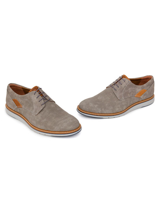 Damiani Men's Leather Casual Shoes Light Grey