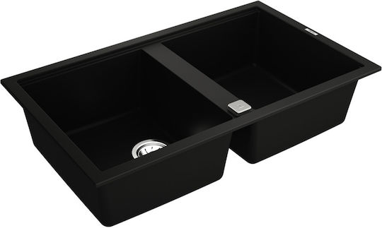 Teka Tegranite Nova 90 B-TG 2B 115260041 Drop-In Spüle aus Verbundgranulat B86xT51cm Schwarz