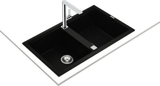 Teka Tegranite Nova 90 B-TG 2B 115260041 Drop-In Spüle aus Verbundgranulat B86xT51cm Schwarz