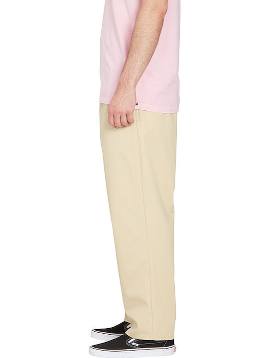 Pleated Chino Trousers Trousers Chino in Straight Line Almond