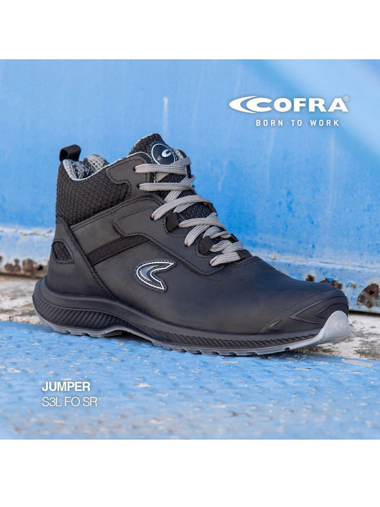 Cofra Jumper Waterproof Boots Safety Black S3 with Certification P, FO , SR,SRC