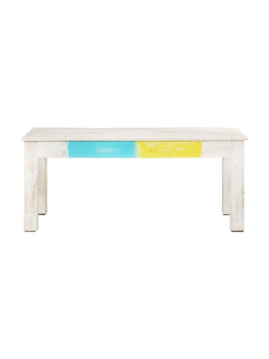 Rectangular Solid Wood Coffee Table White L110xW60xH45cm