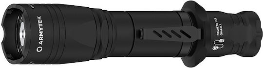Armytek Pro Wiederaufladbar Taschenlampe LED IP68 mit maximaler Helligkeit 1500lm Dobermann Pro Schwarz