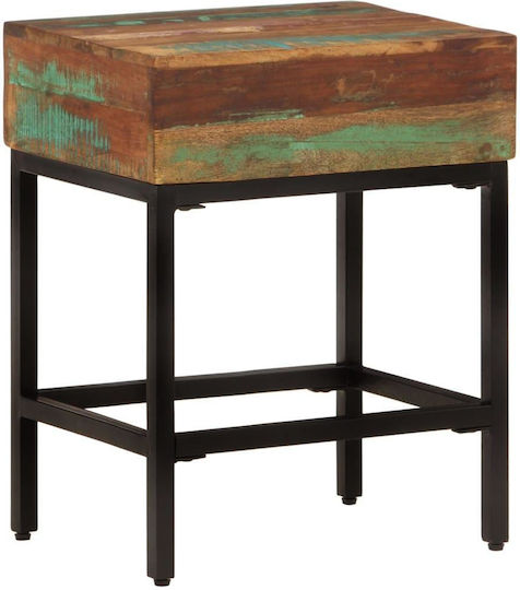 Rectangular Side Table from Solid Wood Multicolour M40xL30xH51cm