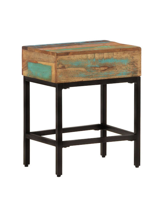 Rectangular Side Table from Solid Wood Multicolour M40xL30xH51cm
