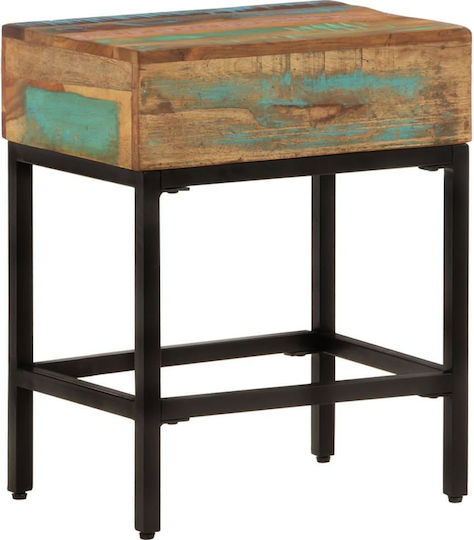 Rectangular Side Table from Solid Wood Multicolour M40xL30xH51cm