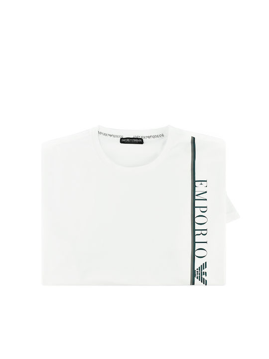 Emporio Armani Ανδρικό T-shirt Λευκό με Στάμπα