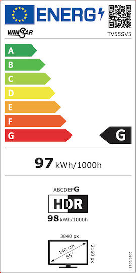 Winstar Smart Τηλεόραση 55" 4K UHD LED TV55SV5 (2022)