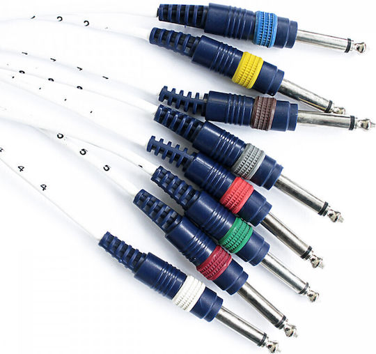Cobra Cable 6.3mm male - 6.3mm male 6m Μπλε 8τμχ (57143)