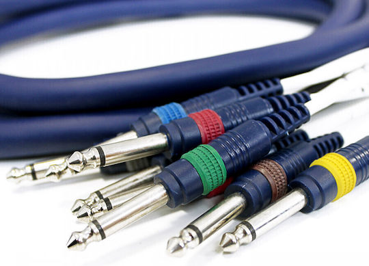 Cobra Cable 6.3mm male - 6.3mm male 3m Μπλε 8τμχ (57133)